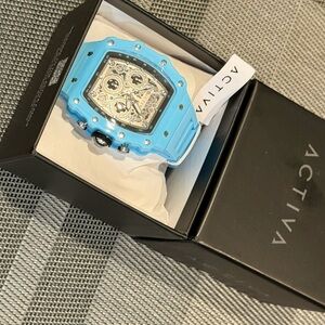 Activa Blue Skeleton Watch